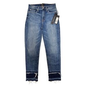 HudsonZoey Jeans Womens 25 NWT High Rise Straight Crop Raw Hem Denim